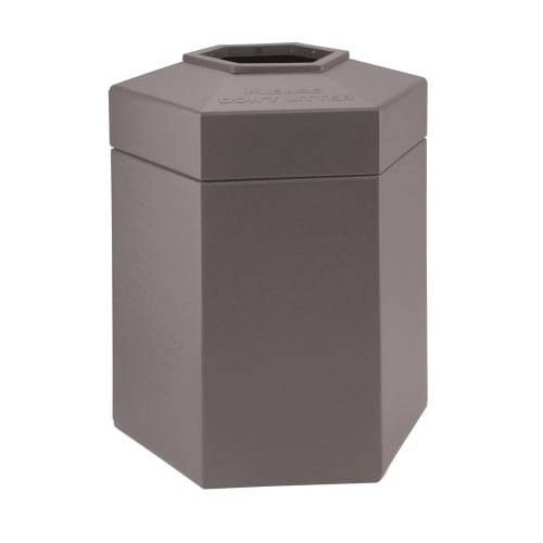 Commercial Zone® 45 Gallon Hexagon Waste Container, Gray